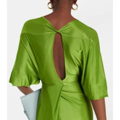 Victoria Beckham Cape Sleeve Cutout Midi Dress -Victoria Beckham shop unnamed file 109