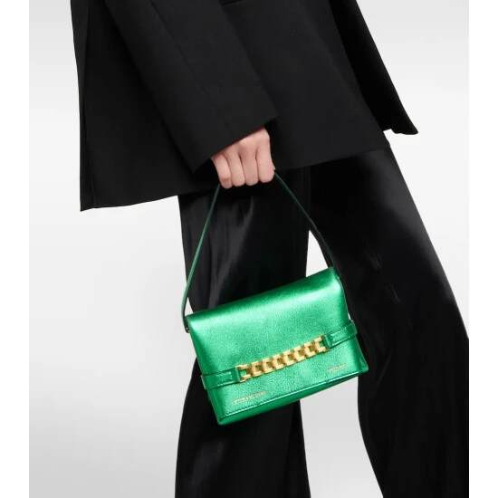 Victoria Beckham Chain Mini Metallic Leather Clutch 1 Victoria Beckham Chain Mini Metallic Leather Clutch
