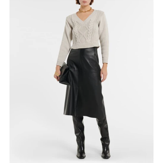 Victoria Beckham Cable-knit Cotton-blend Sweater 1 Victoria Beckham Cable-knit Cotton-blend Sweater