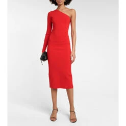 Victoria Beckham VB One-shoulder Knit Midi Dress