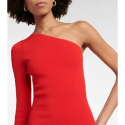 Victoria Beckham VB One-shoulder Knit Midi Dress -Victoria Beckham shop unnamed file 143