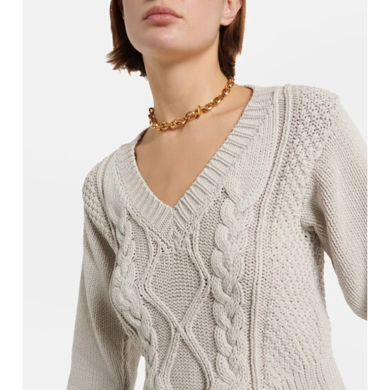 Victoria Beckham Cable-knit Cotton-blend Sweater 3 Victoria Beckham Cable-knit Cotton-blend Sweater - Image 3