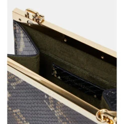Alternative view of Victoria Beckham Frame Snake-effect Leather Shoulder Bag