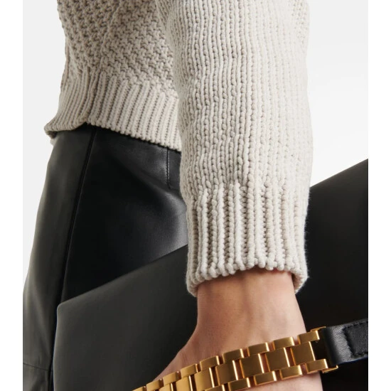 Victoria Beckham Cable-knit Cotton-blend Sweater 4 Victoria Beckham Cable-knit Cotton-blend Sweater - Image 4