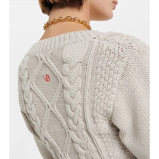 Victoria Beckham Cable-knit Cotton-blend Sweater 5 Victoria Beckham Cable-knit Cotton-blend Sweater - Image 5