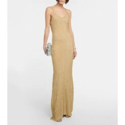 Victoria Beckham Metallic Knit Gown