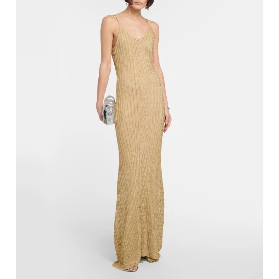 Victoria Beckham Metallic Knit Gown 1 Victoria Beckham Metallic Knit Gown