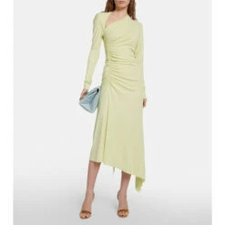 Victoria Beckham Asymmetric Jersey Midi Dress