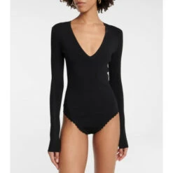 Alternative view of Victoria Beckham Long-sleeve V-neck Bodysuit