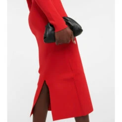 Victoria Beckham VB V-neck Knit Midi Dress -Victoria Beckham shop unnamed file 257