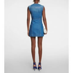 Alternative view of Victoria Beckham V-neck Denim Minidress
