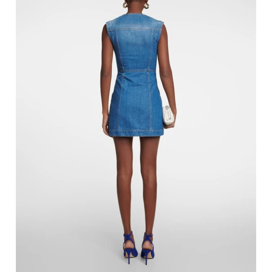 Victoria Beckham V-neck Denim Minidress 2 Victoria Beckham V-neck Denim Minidress - Image 2