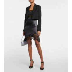 Victoria Beckham Lace-paneled Satin Slip Dress