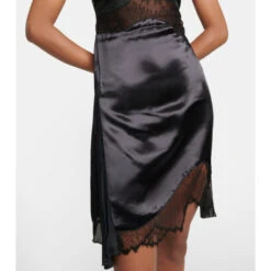 Victoria Beckham Lace-paneled Satin Slip Dress 6 Victoria Beckham Lace-paneled Satin Slip Dress -Victoria Beckham shop unnamed file 268