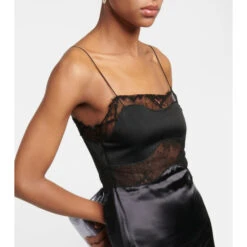 Victoria Beckham Lace-paneled Satin Slip Dress 7 Victoria Beckham Lace-paneled Satin Slip Dress -Victoria Beckham shop unnamed file 269