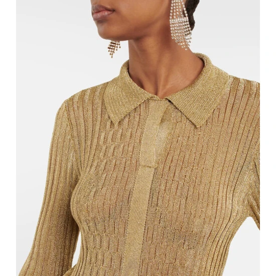 Victoria Beckham Metallic Ribbed-knit Top 3 Victoria Beckham Metallic Ribbed-knit Top - Image 3