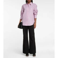 Victoria Beckham Oversized Striped Cotton Poplin Shirt