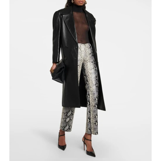 Victoria Beckham Snake-print Straight Leather Pants 1 Victoria Beckham Snake-print Straight Leather Pants