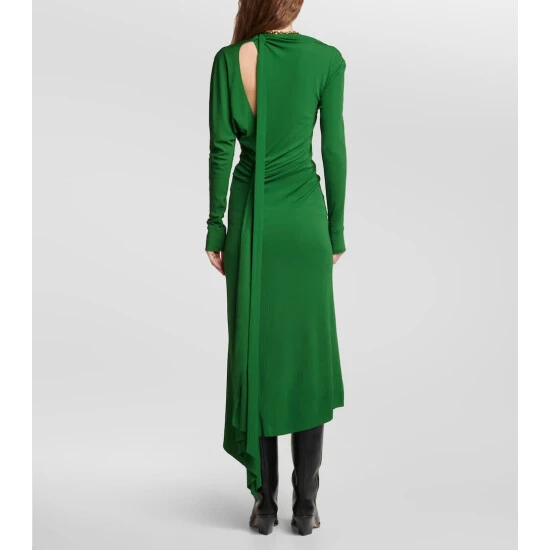 Victoria Beckham Asymmetric Cutout Jersey Midi Dress 2 Victoria Beckham Asymmetric Cutout Jersey Midi Dress - Image 2