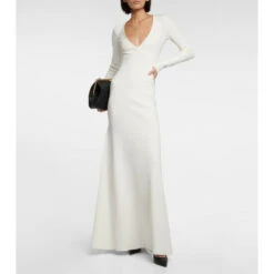 Victoria Beckham Knitted V-neck Maxi Dress