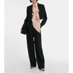 Victoria Beckham Cropped Virgin Wool Twill Blazer