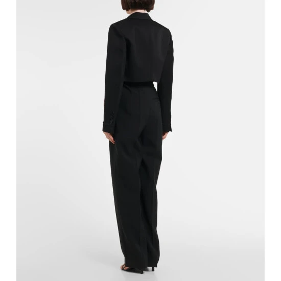 Victoria Beckham Cropped Virgin Wool Twill Blazer 2 Victoria Beckham Cropped Virgin Wool Twill Blazer - Image 2