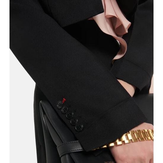 Victoria Beckham Cropped Virgin Wool Twill Blazer 4 Victoria Beckham Cropped Virgin Wool Twill Blazer - Image 4