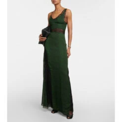 Victoria Beckham Snake-print Plissé Maxi Dress