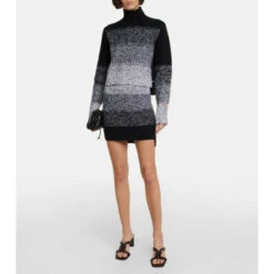 Victoria Beckham Striped Wool Turtleneck Sweater