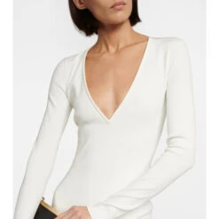 Victoria Beckham Knitted V-neck Maxi Dress -Victoria Beckham shop unnamed file 36