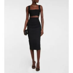 Victoria Beckham VB Body High-rise Knit Midi Skirt