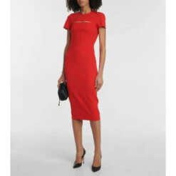 Victoria Beckham Peekaboo Crêpe Midi Dress
