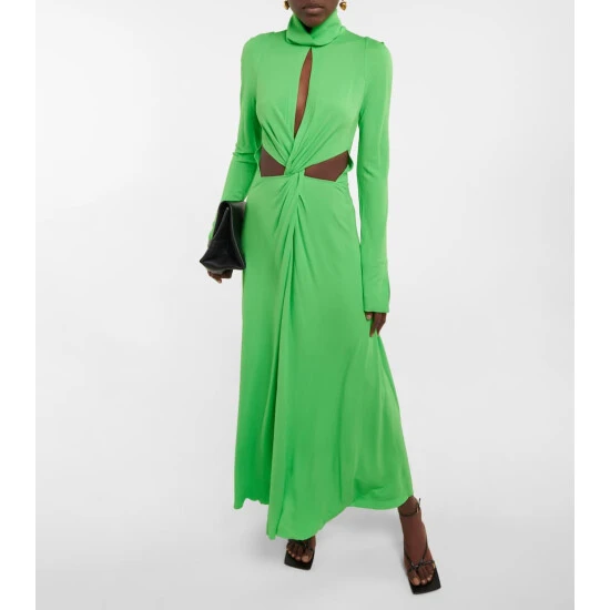Victoria Beckham Cutout Jersey Midi Dress 1 Victoria Beckham Cutout Jersey Midi Dress