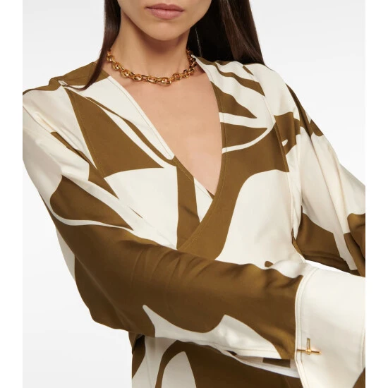 Victoria Beckham Printed Wrap Midi Dress 3 Victoria Beckham Printed Wrap Midi Dress - Image 3