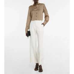 Victoria Beckham Logo Silk Shirt
