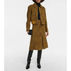 Victoria Beckham Wool-blend Tweed Midi Skirt