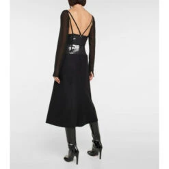 Alternative view of Victoria Beckham Sequined Wool-paneled Midi Dress