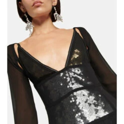 Victoria Beckham Sequined Wool-paneled Midi Dress 7 Victoria Beckham Sequined Wool-paneled Midi Dress -Victoria Beckham shop unnamed file 570