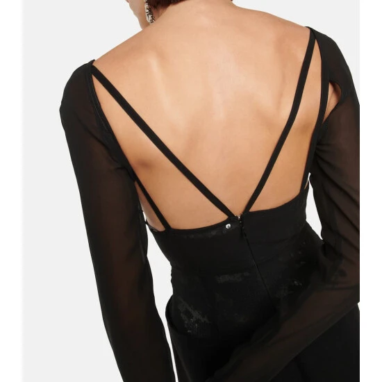 Victoria Beckham Sequined Wool-paneled Midi Dress 5 Victoria Beckham Sequined Wool-paneled Midi Dress - Image 5