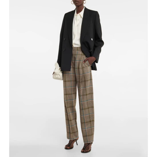 Victoria Beckham Checked Straight Leg Pants 1 Victoria Beckham Checked Straight Leg Pants