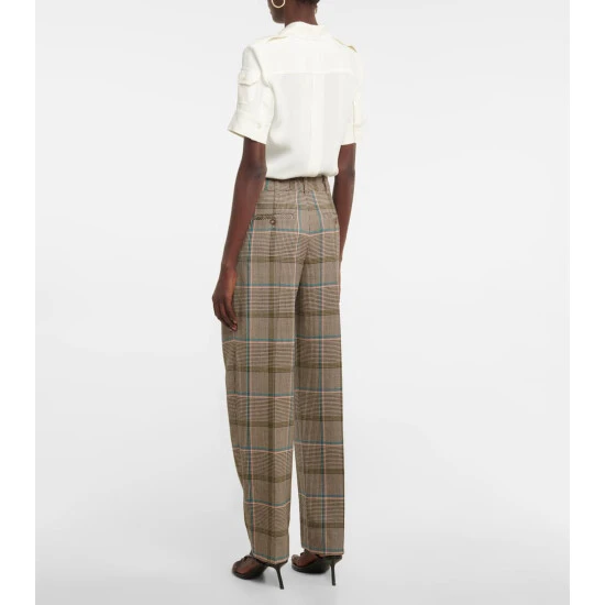 Victoria Beckham Checked Straight Leg Pants 2 Victoria Beckham Checked Straight Leg Pants - Image 2