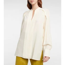 Victoria Beckham Pleated Silk Blouse 9 Victoria Beckham Pleated Silk Blouse -Victoria Beckham shop unnamed file 607