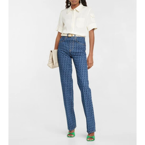 Victoria Beckham Julia Monogram Mid-rise Jeans 1 Victoria Beckham Julia Monogram Mid-rise Jeans