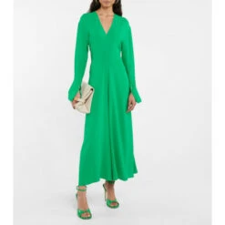 Victoria Beckham V-neck Crêpe Midi Dress
