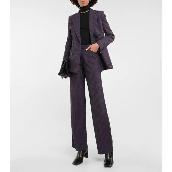 Victoria Beckham Striped High-rise Straight Pants 1 Victoria Beckham Striped High-rise Straight Pants