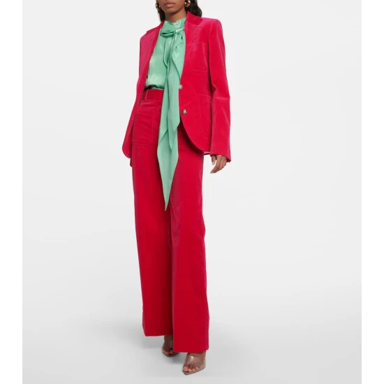 Victoria Beckham Single-breasted Velvet Blazer 1 Victoria Beckham Single-breasted Velvet Blazer