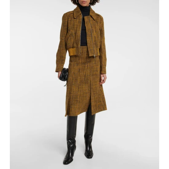 Victoria Beckham Tweed Bomber Jacket 1 Victoria Beckham Tweed Bomber Jacket