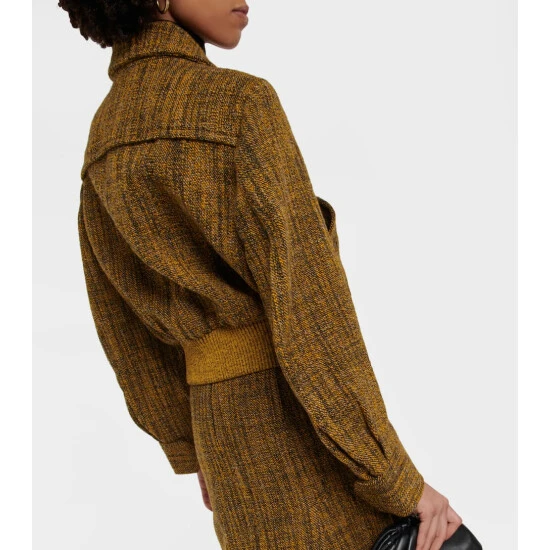 Victoria Beckham Tweed Bomber Jacket 5 Victoria Beckham Tweed Bomber Jacket - Image 5