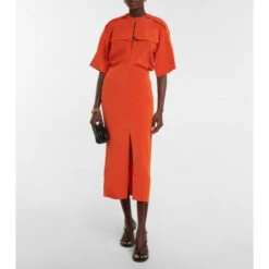 Victoria Beckham Short-sleeved Midi Dress