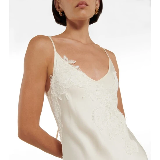 Victoria Beckham Bridal Lace-embroidered Satin Maxi Dress 3 Victoria Beckham Bridal Lace-embroidered Satin Maxi Dress - Image 3